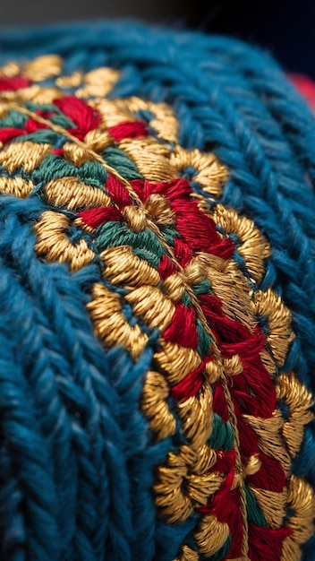 zbliżenie na haftowane detale